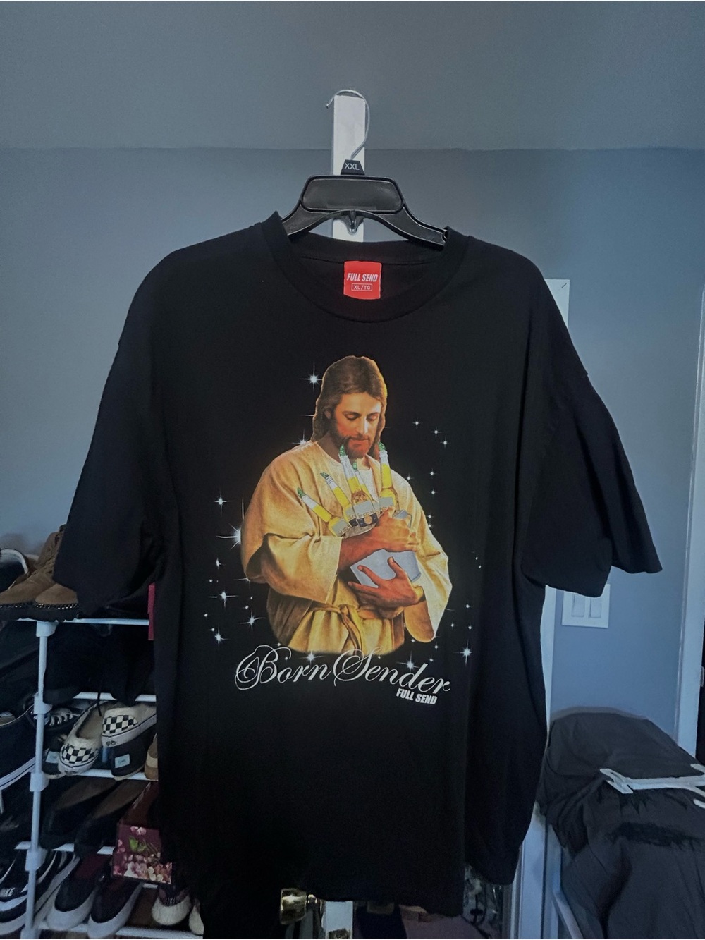 FULL SEND Born Sender Graphic Tee - Black